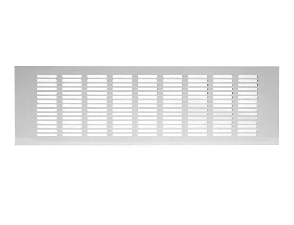 Europlast White 20X5 Inch / 500X120mm Kitchen Worktop/Plinth Heat Vent Grill Aluminium