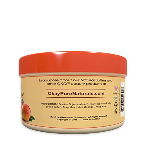 Okay | Mango Butter Chunks | For Hair And Skin | Revive And Hydrate Dry Hair | Moisturize & Soothe Skin | 100% Pure | 8 Oz #TOP24