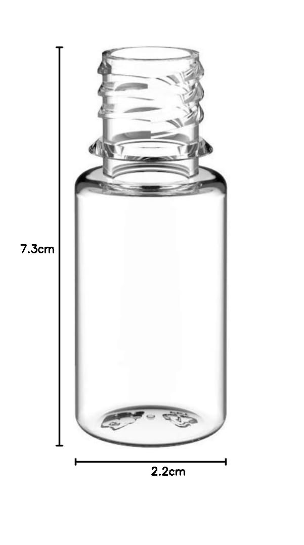 Confezione da 100 bottiglie in plastica PET Chubby Gorilla Signature da 10 ml, per liquidi, oli e altri fluidi (bottiglia trasparente/tappo nero)
