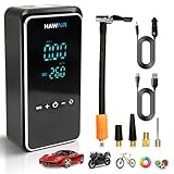 Hawair Bomba de aire portátil modelo 010 para inflables, bomba de neumáticos y bolas, doble uso inalámbrico/con cable, inflador para flotadores de piscina, colchón de aire, 5400 mAh