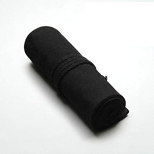 Vogueingtool Canvas Roll Up Pencil Case, Canvas Pencil Roll Black - Image 2