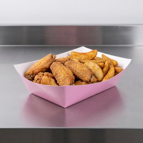 Bandejas de papel rosa para fiestas y cumpleaños infantiles para servir tacos cómodamente 7