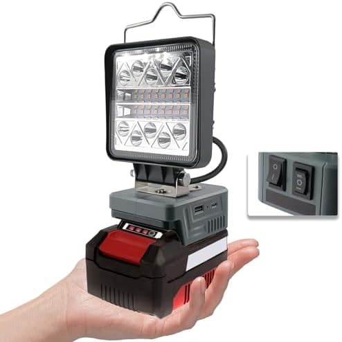 18V Akku LED Arbeitsleuchte 48W 4800LM - Einhell Kompatibel Mit USB Für Baustelle & Camping