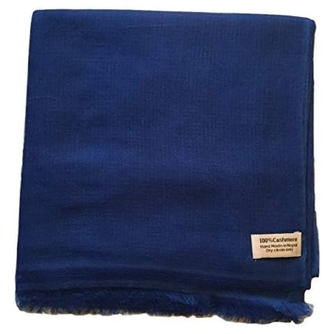 Karianne's Secret Pure Cashmere Feather Weight Scarves (60gm) 70cm x 200cm in Royal Blue Cover
