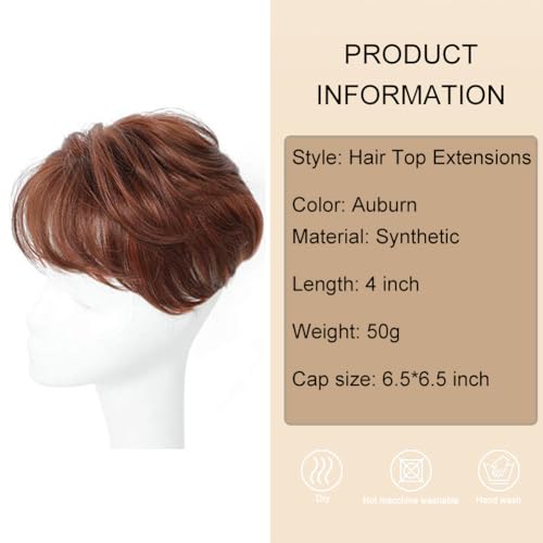 Image of PORSMEER Hair Toppers for Women Short Pixie Cut Pieces for Women with Thinning (Auburn)