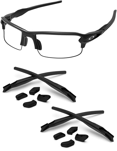 PapaViva イヤーソック ノーズパッド フラック2.0 For Oakley Flak 2.0 XL- ブラック + ブラック