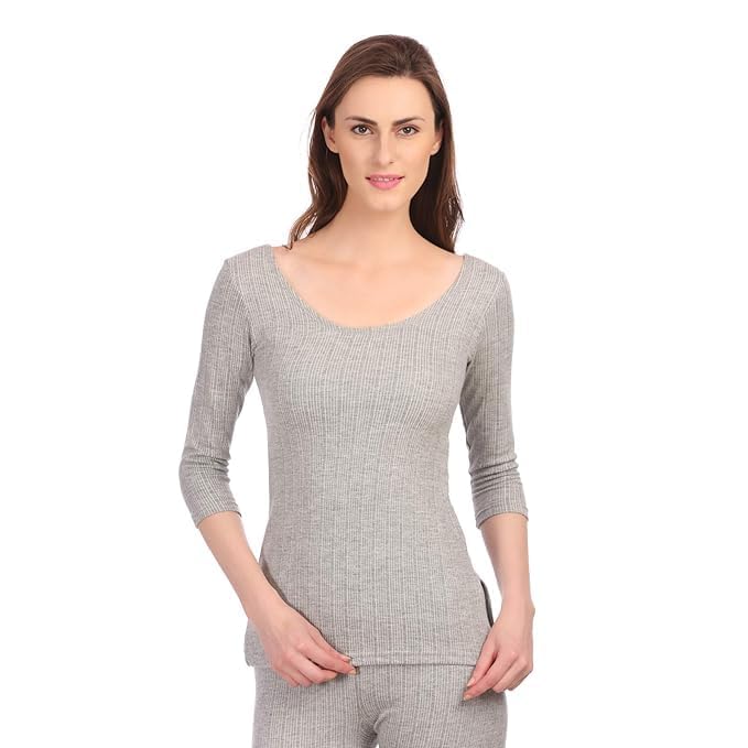 neva Premium Ladies 3/4TH Sleeves Thermal Inner (M.Grey, 90cm)-picture-13