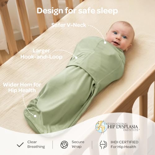 Image of Momcozy Swaddles for Newborns, Quiet Fastener Swaddle Suitable for Infant 0-3 Months, New-Parent-Friendly Sleep Sack, Reduce Startle Reflex, Newborn Boys Girls Registry Essentials, 2-Pack, Meadow