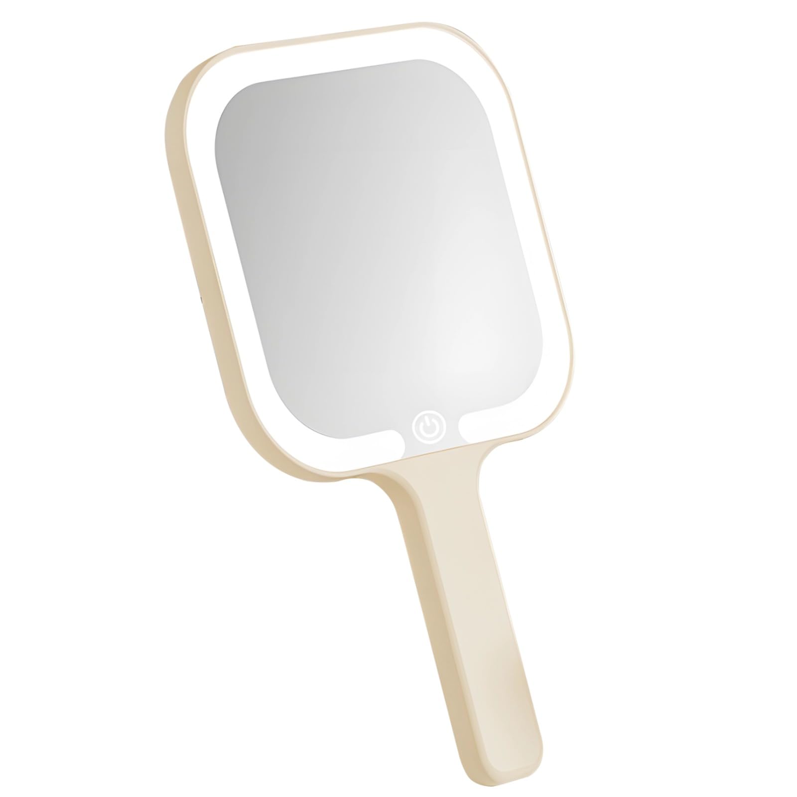 Espejo de mano LED portátil para solucionar la falta de luz al maquillarse en el dormitorio