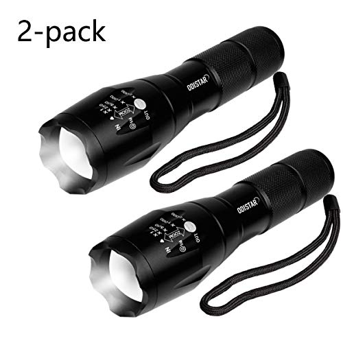 ODISTAR 2 Pack Super Bright 1000 lumen Flashligh,Portable Tactical LED Flashlight with 5
