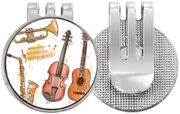 DIYthinker Music Guitar Instruments Watercolor Pattern Golf Ball Marker Hat Cap Clip Enamel Magnetic image 2