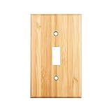 Raw Wood Single Toggle Wall Plate,Bamboo Decorative Wall Plate Light Switch Plate Cover,For Bedroom Kitchen Home Decoration (Single Toggle)