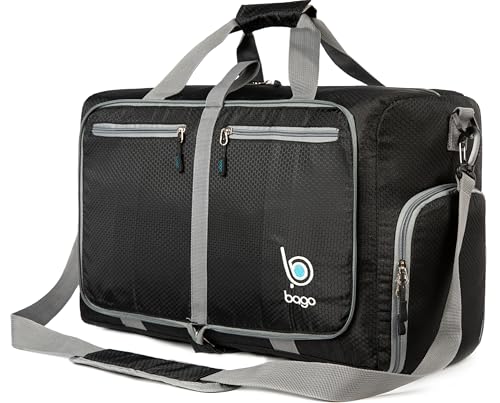 Bago Reisetasche Sporttasche für Männer und Frauen - 60L - 80L Duffle Bag mit schuhfach für Gepäck, Weekender, Travel, Gym, trainingstasche, saunatasche