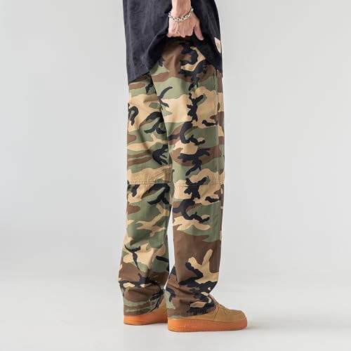 Baggy Jeans Men Camo Open Bottom Wide Leg Jeans Men Loose Fit Parachute Streetwear for Skater Jean Hip Pop3