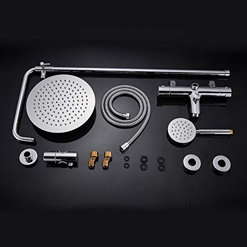 Mitigeur thermostatique chrome orientable à 360 avec douche de tête pluie continue - 3