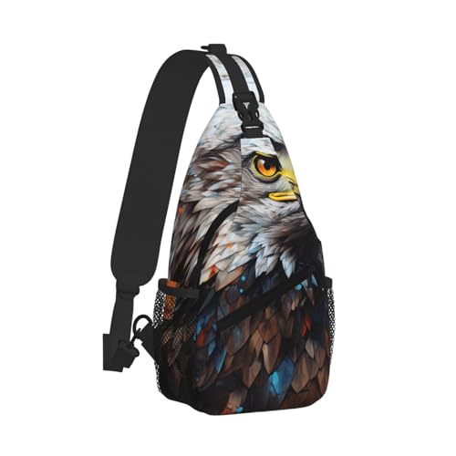 Eagle Printing Cross Chest Bag Diagonally Sling Bag For Men Women Crossbody Shoulder Bag Travel Hiking Daypack2