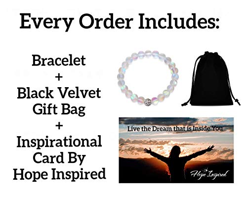 Hope Inspired Kids Size Mermaid Glass Friendship Bracelet With Frosted White 8 Mm Moonstone Beads #TOP5