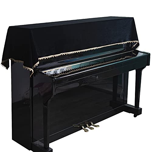 Luxury Piano Cover - Black Star Champagne Lace