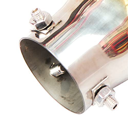 ASUYOERU ponta de escape de carro de aço inoxidável parafusada na borda do coração entrada de 2,5 po