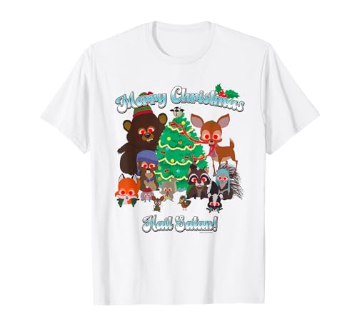 South Park Merry Christmas Hail Satan Critters Funny Cartoon T-Shirt