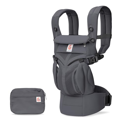 Ergobaby Porte-Bébé Ergonomique Omni Classic Mesh Tout-En-Un Multifonction Dorsale et Ventral, Charcoal Grey