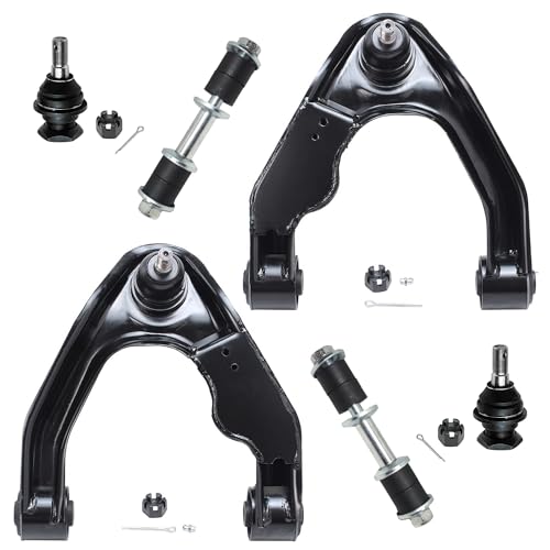 Image of Detroit Axle - 6PC Front Upper Control Arms Ball Joint Sway Bar for 2000 2001 2002 2003 2004 Nissan Xterra