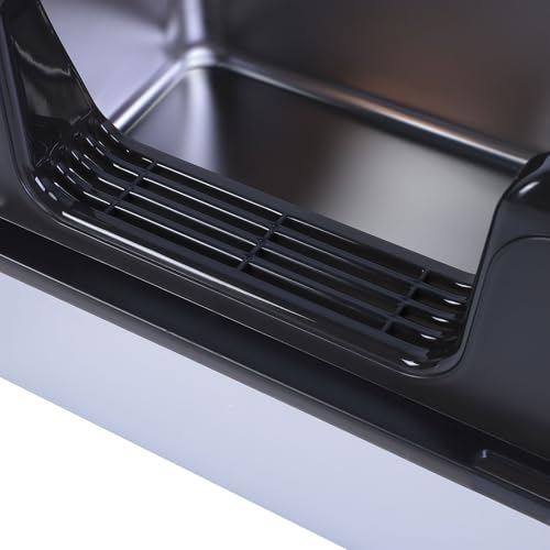 Linho para Gatos Com Cerca Alta, Vaso Sanitário para Gatos de Aço Inoxidável, Prova à Prova de Respi