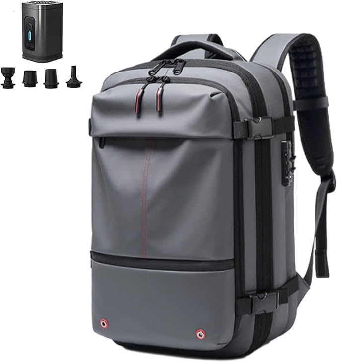 Vacapace Backpack Travel with Pump, 60l Large-Capacity Waterproof Carry on Travel Backpack Expandable with Compression (Grey)