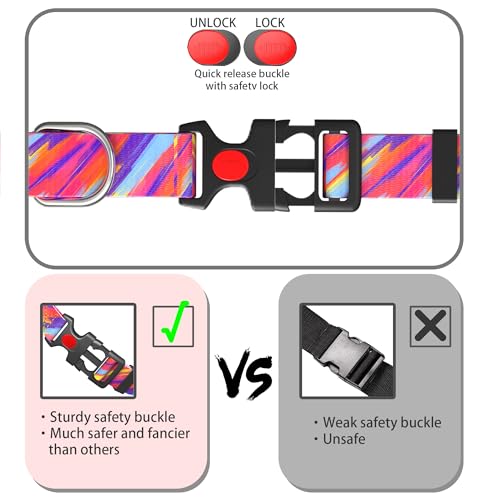 Grepad-Fadeless-Print-Dog-Collars-for-Puppy-Small-Medium-Extra-Large-Dogs-Girl-BoyFemale-Male-Cute-Dog-Collar-for-DogsDurable-Charms-Floral-Soft-Dog-Collar-with-Quick-Release-Safety-Buckle