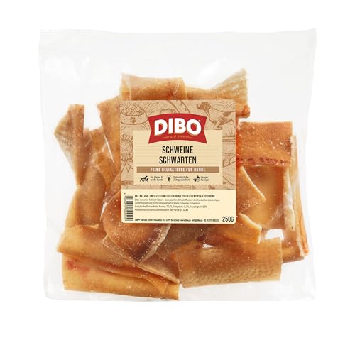 DIBO Schweine-Schwarten, 250g-Beutel, der kleine Naturkau-Snack oder Leckerli für Zwischendurch, Hundefutter, Qualitätskauartikel ohne Chemie von DIBO