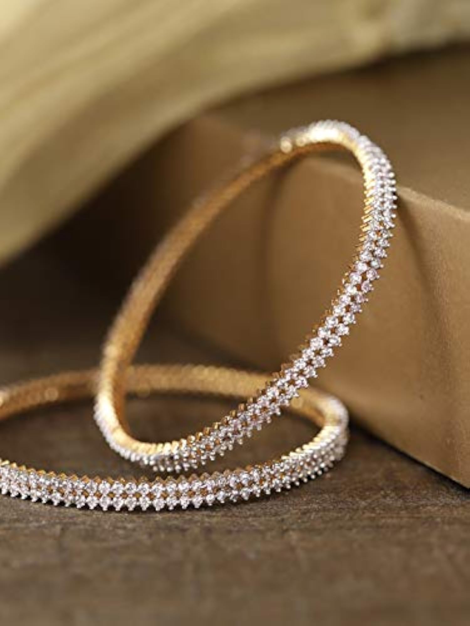 Plated American Diamond Bangle Set