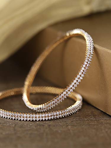Plated American Diamond Bangle Set