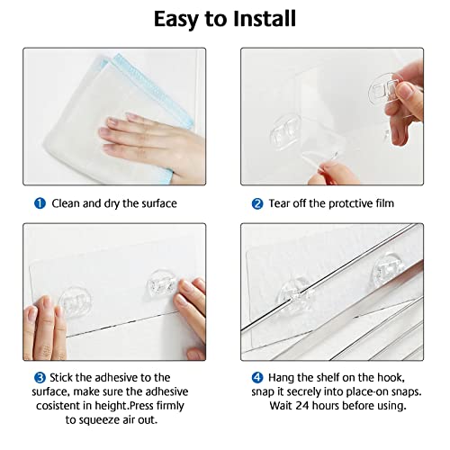 Mbr Force Shower Caddy 3-Pack Adhesive Bathroom Shower Shelf, Large Capacity Stainless Steel Shower Organizer Shelves With Hooks, No Drilling, Rustproof, Wall Mount For Bathroom, Kitchen Black #TOP5