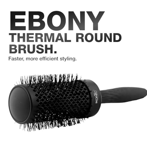 Image of Ikonic Professional Thermal Round Brush with Ionic Technology, Anti Frizz Styling, Straightening, Curling, Volumizing & Waves for Women & Men, Adds Shine, All Hair Types, Salon & Personal Use -TRB 53