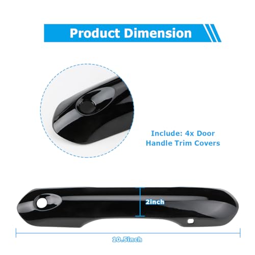 DLOVEG Exterior Door Handle Cover Compatible for 2020 2021 2022 2023 2024 2025 Ford Explorer Accessories Door Handle Protector Trim（Glossy Black） by DLOVEG - Image 7