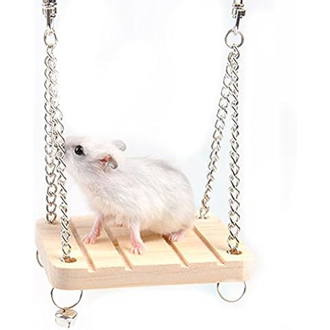 Fablcrew Hängeschaukel aus Holz, Spielzeug für Hamster, Maus, Papagei, Vogel Cover