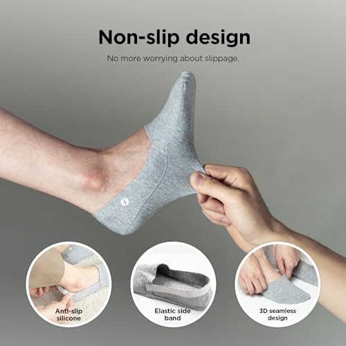No Show Socks 3 Pairs for Women and Men, Non Slip, Low Cut Liner, Invisible, Loafer, Sneaker, Flats, Boat Socks4
