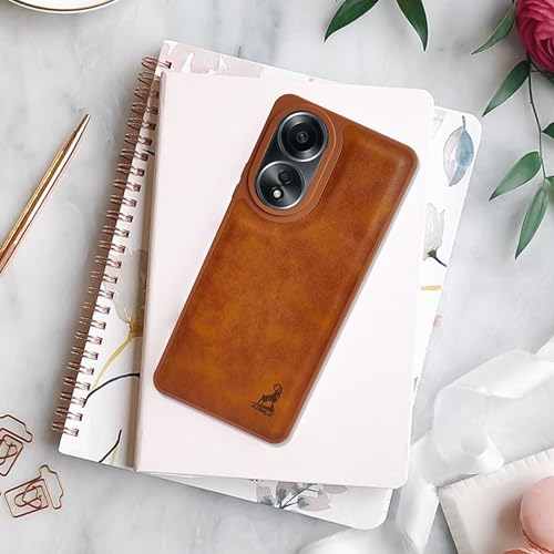 Image of AIBEX Shield Back Cover Case Compatible with Oppo A58 4G Back Cover | Flexible Vegan Leather | Full Camera Protection | Raised Edges | Super Soft-Touch | Bumper Case