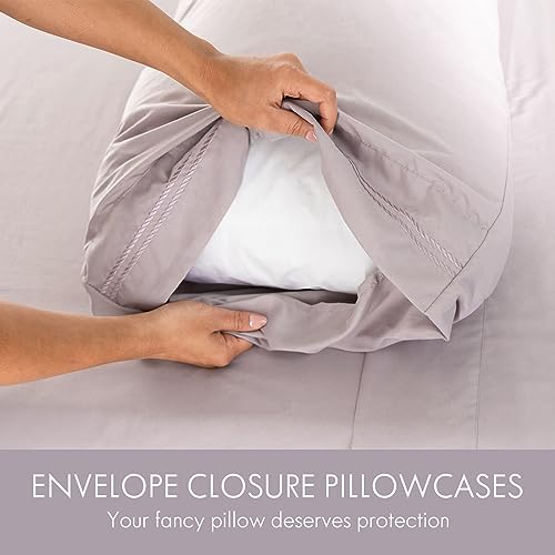 Image of ClevaHome Full Sheets Set - 6 Piece Fitted Bed Sheet Set, Purple Dove