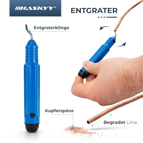 HASKYY Bördelwerkzeug I 5-19MM I 1/8'-3/4' I Bördelgerät Taumelbördelgerät Klimaanlage R407c R410a mit Rohrabschneider