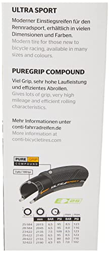 Continental Unisex – Erwachsene Ultra Sport III Reife, schwarz, 28 700x23C, 23-622, 23 mm