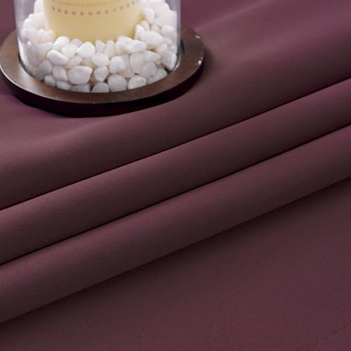 Image of HUTO Blackout Curatins Window Drapes for Bedroom Living Room - Antique Copper Grommet Room Darkening Thermal Insulated Privacy Protect Draperies Curtains, Set of 2, Purple Burgundy Red, 42W x 84L