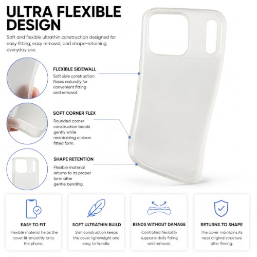 Image of FIRST MART Back Cover for iPhone 17 Pro Max | Ultra-Thin Frosted Matte Semi-Transparent Silicone Case, Anti-Slip Grip, Precise Fit | White