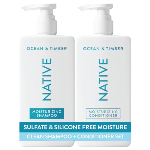 Image of Native Ocean & Timber Shampoo and Conditioner Contain Naturally Derived Ingredients | All Hair Types, Color & Treated, Fine to Dry Damaged, Sulfate & Dye Free - 2-Pack