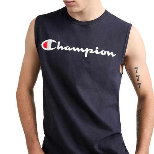 Champion Men's Graphic Jersey Muscle, navy, Medium by Champion - Image 3