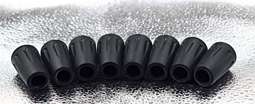 Rubber Tips Cover（8 Pack ） Replacement for Walking Sticks Hiking Trekking Poles Collapsible ( Black ) - Thumbnail 4