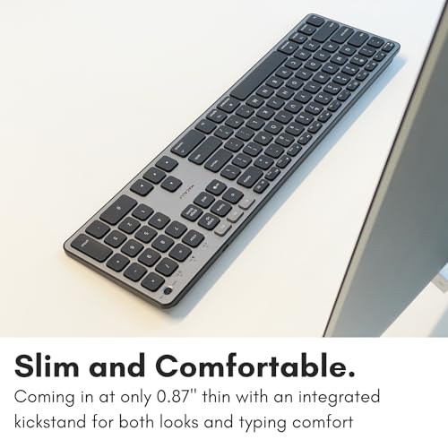 Macally Backlit Bluetooth Keyboard for Mac - Compatible Apple Keyboard Wireless - Multi-Device for MacBook Pro/Air, iMac, iMac Pro, Mac mini/Pro
