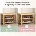 DUMOS Shoe Rack Bench, 3-Tier Bamboo Entryway Benches, Holds Up to 286 lb Storage Organizer, 11.22 x 27.6 x 18 Inches, Suitable for Bedroom Living Room Balcony, Classical Wood
