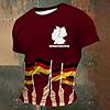 T Shirts for Men Casual, Comfortable, Sporty T-Shirt with Crew Neck and Short Sleeves for Men in European and German Print, Wine Red, S #1