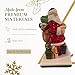 Spode Christmas Tree Santa Stocking Holder, 5.5-Inch x 6.5-Inch - Sculpted Santa Claus Figurine, Holiday Mantel Decor with Hand-Painted Details - Earthenware, Festive Mantelpiece Accent